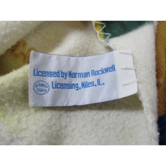 VTG Boys Town Baby Blanket Now I Lay Me Down To Sleep Prayer Norman Rockwell - Picture 6 of 9